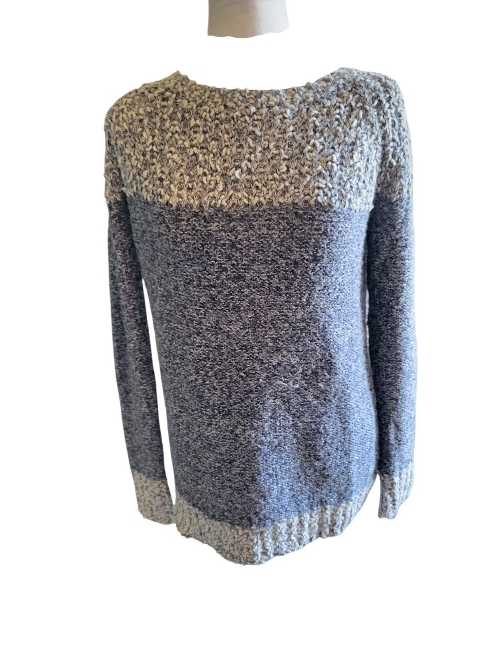 Fate Two-Tone Crewneck Sweater Blue sz S